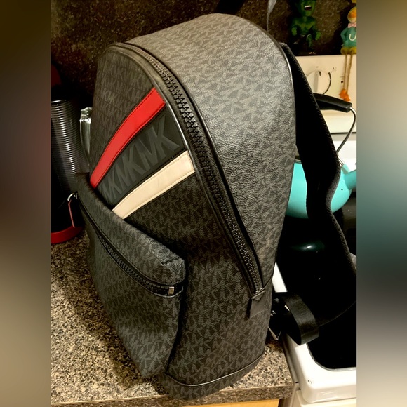 Micheal Kors Copper Logo Stripe Backpack - Picture 2 of 9